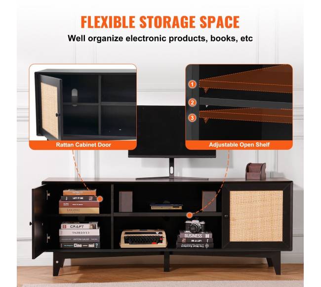 Rataninė TV spintelė 75 colių televizoriui4