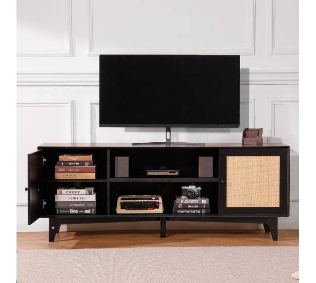 Rataninė TV spintelė 75 colių televizoriui7