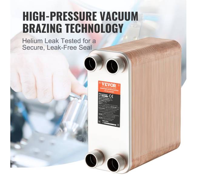 100 plokštelių šilumokaitis 4*1-14" MNPT 5x12" 316L plienas4