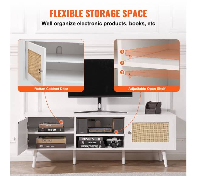 Rataninė televizoriaus spintelė 65" TV su lizdu4