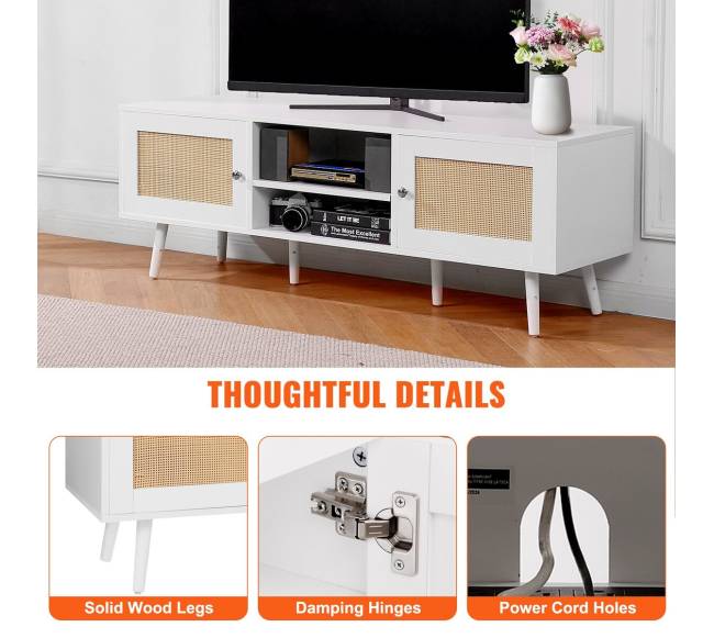 Rataninė televizoriaus spintelė 65" TV su lizdu5