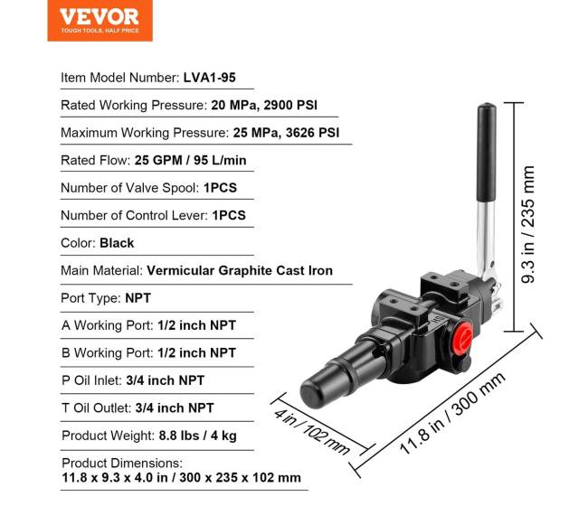 Hidraulinis vieno skirstytuvo vožtuvas 95 lmin6