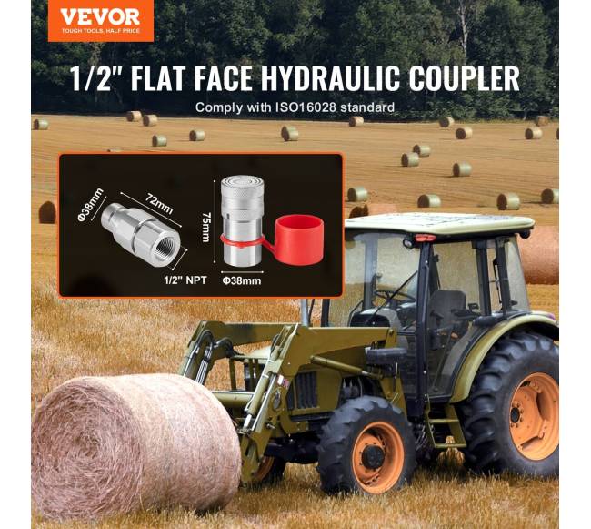 Hidrauliniai jungiamieji 34 SAE jungtys su dangteliais1