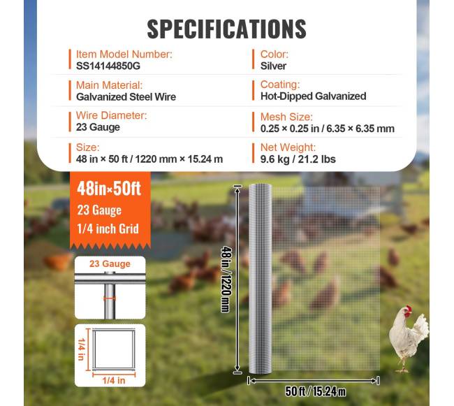 Tvirta 6 mm pločio vištų vielos tinklinė tvora6