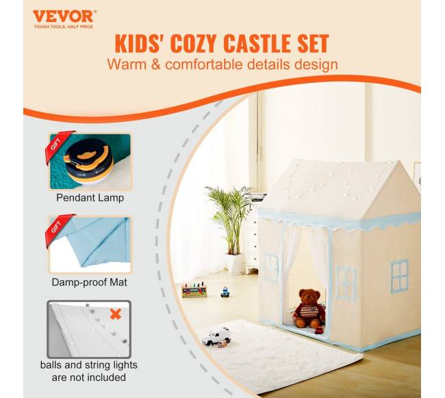 Vaikiška žaidimų palapinė su kilimėliu ir lempa1