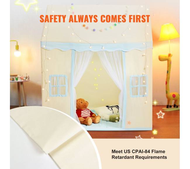 Vaikiška žaidimų palapinė su kilimėliu ir lempa3