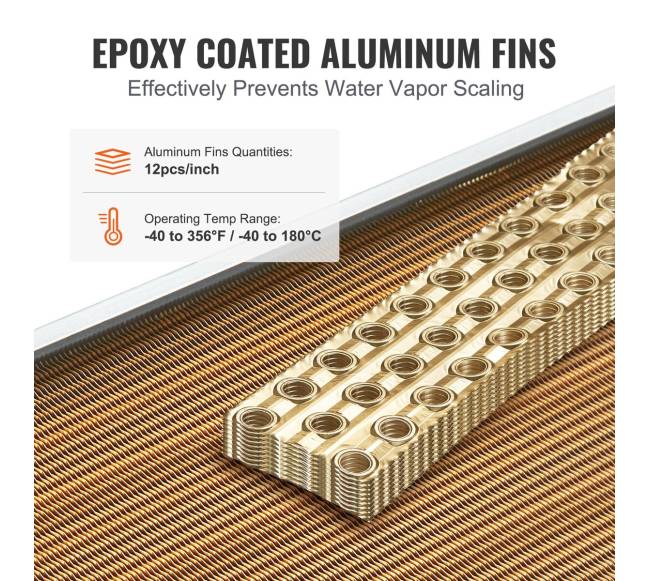 40.64x40.64 cm vandens-oro šilumokaitis, 3 eilės2