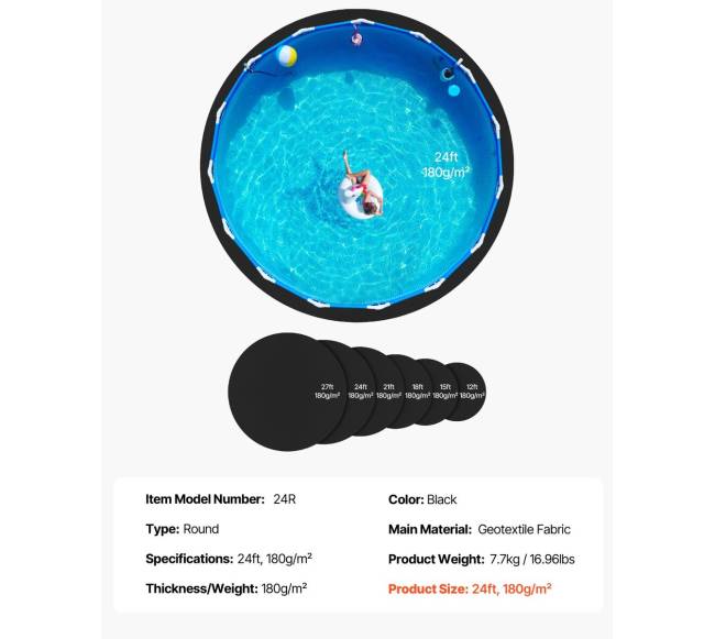 7,3 m apvalus baseino pamušalas antžeminiams baseinams6