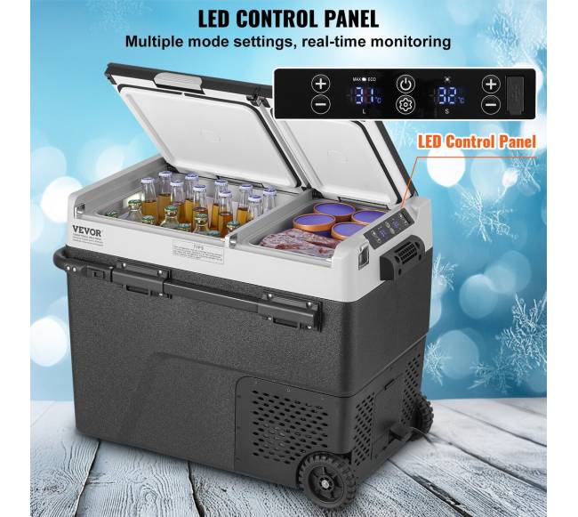 Nešiojamas automobilio šaldiklis 58 L dvi zonos3