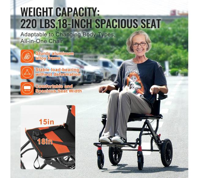 Aliuminio transporto vežimėlis sulankstomas4