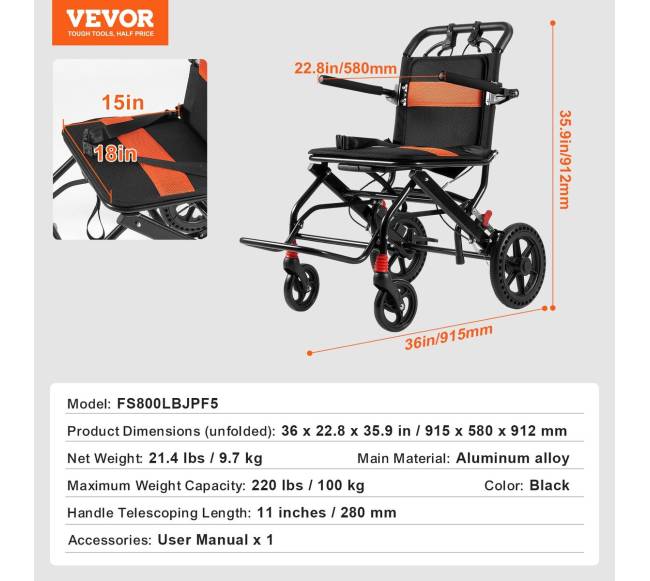 Aliuminio transporto vežimėlis sulankstomas6