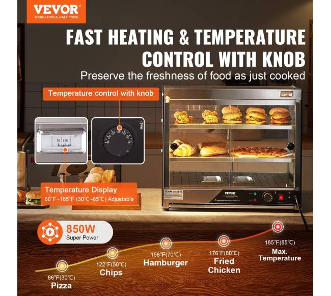 2 aukštų komercinis maisto šiltuvas su stovu1