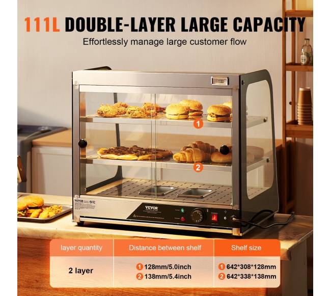 2 aukštų komercinis maisto šiltuvas su stovu2