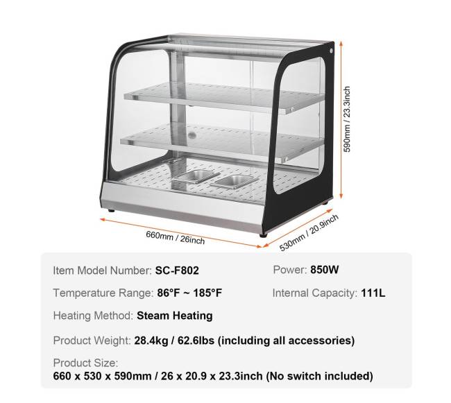 2 aukštų komercinis maisto šiltuvas su stovu6