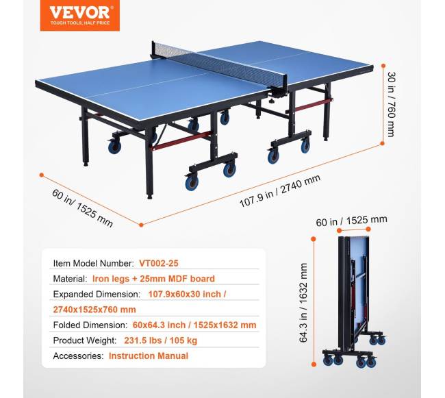 Sulankstomas stalo teniso stalas su tinkleliu6