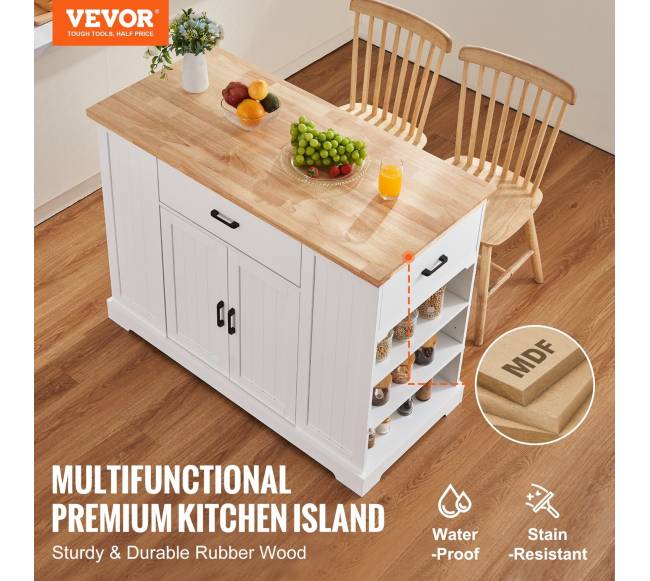 Virtuvės vežimėlis su stalčiu ir lentynomis1