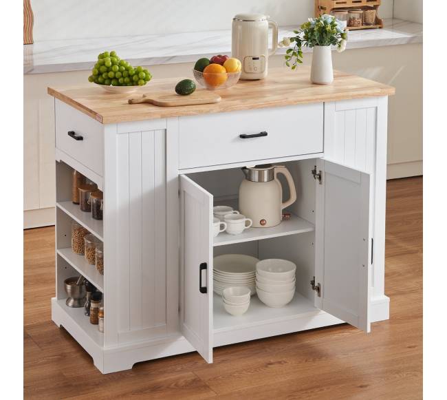 Virtuvės vežimėlis su stalčiu ir lentynomis7