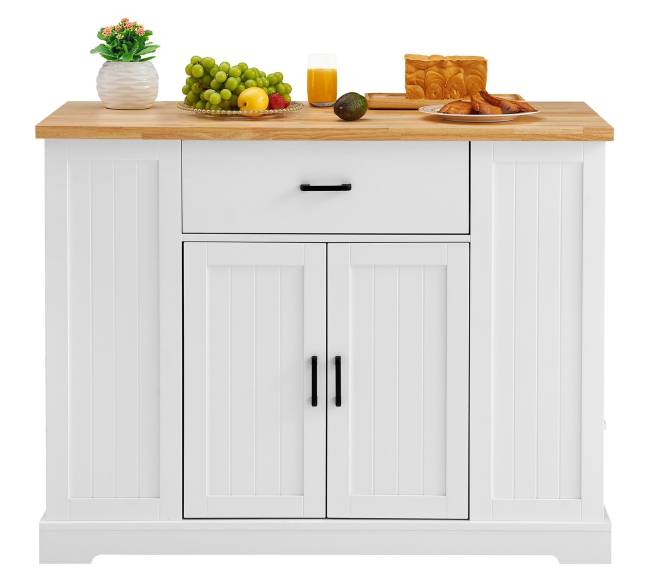 Virtuvės vežimėlis su stalčiu ir lentynomis10