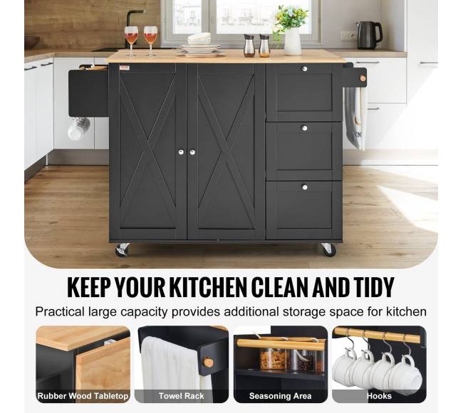 Virtuvės sala su ratukais ir lentynomis2