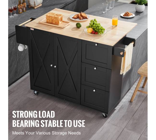 Virtuvės sala su ratukais ir lentynomis4