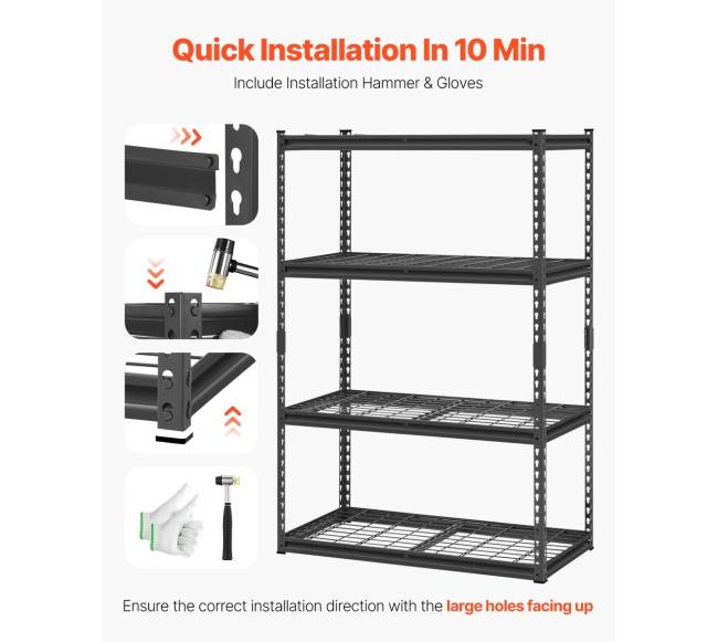 Reguliuojamos garažo lentynos 4 aukštų, 1089 kg4
