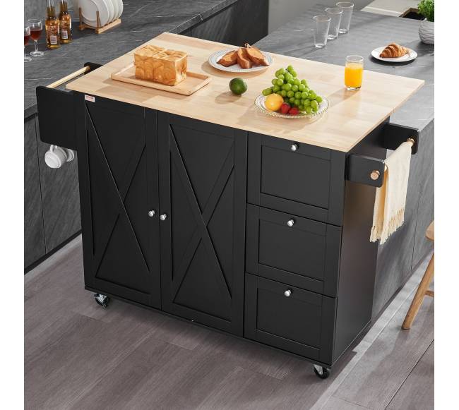 Virtuvės sala su ratukais ir lentynomis7