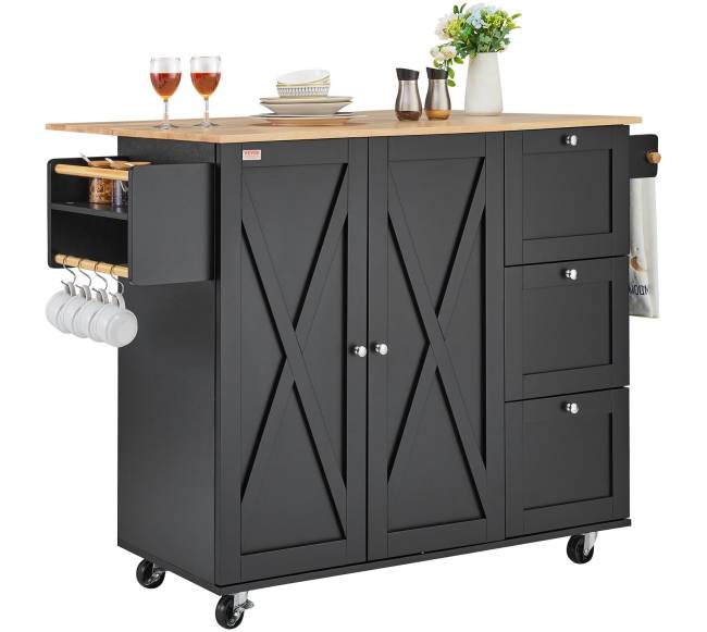 Virtuvės sala su ratukais ir lentynomis8