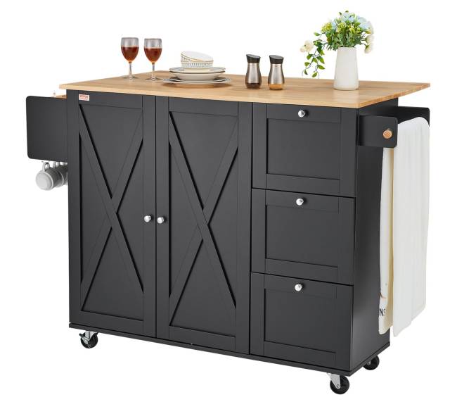 Virtuvės sala su ratukais ir lentynomis9