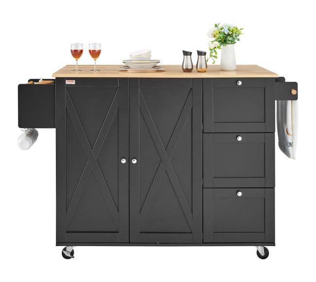 Virtuvės sala su ratukais ir lentynomis10