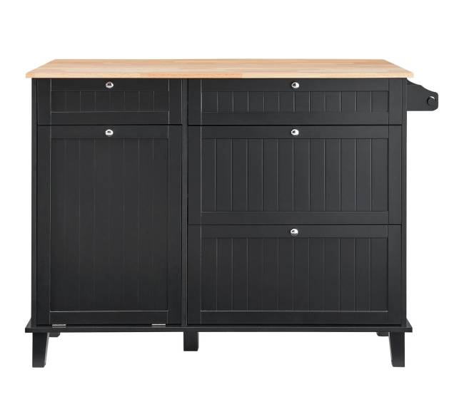 Virtuvės vežimėlis su stalčiumi ir šiukšlių spintele0