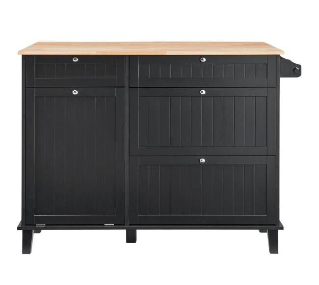 Virtuvės vežimėlis su stalčiumi ir šiukšlių spintele8