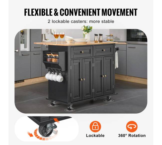 Virtuvės sala su ratukais ir lentynom3