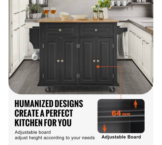 Virtuvės sala su ratukais ir lentynom5