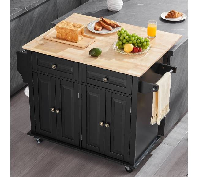 Virtuvės sala su ratukais ir lentynom7