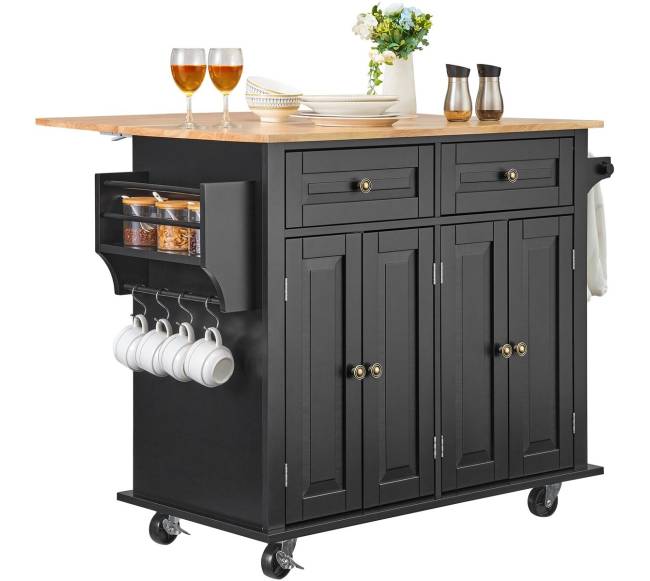 Virtuvės sala su ratukais ir lentynom8