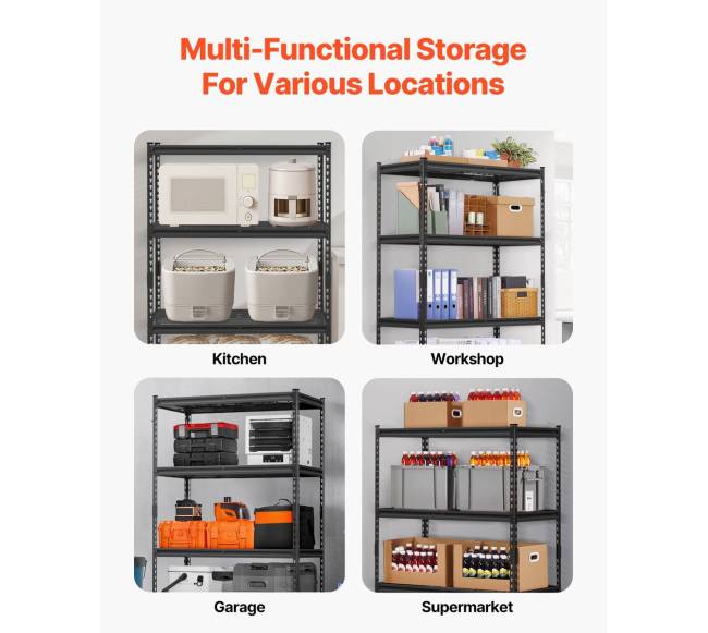 Reguliuojamos garažo lentynos 4 aukštų, 1089 kg5