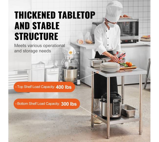 Nerūdijančio plieno darbo stalas 61x61x86 cm2