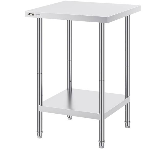 Nerūdijančio plieno darbo stalas 61x61x86 cm8