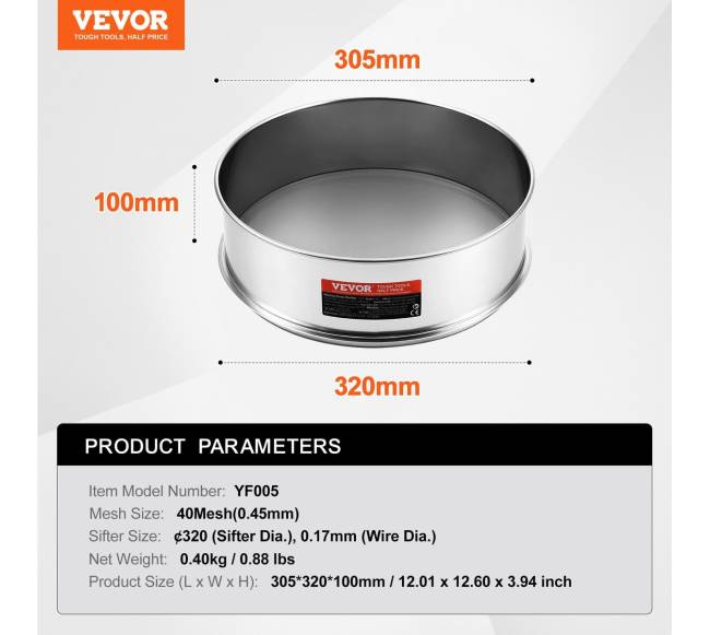 Plieno miltų sietas, 40 tinklelis6