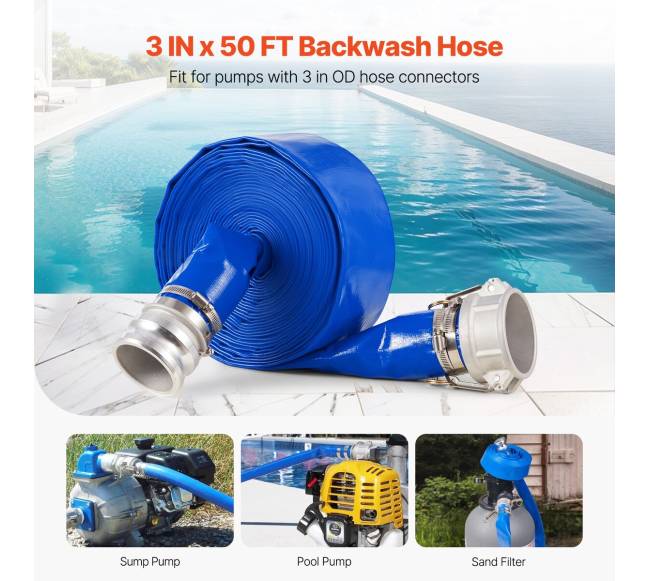 Baseino žarna 3 colių, 15.24 m su jungiamosiomis dalimis1