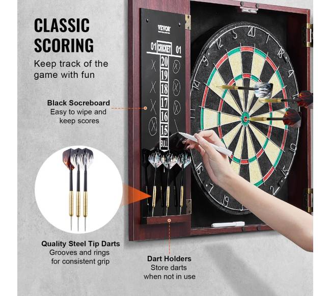 Dartų lenta su spintele ir priedais3