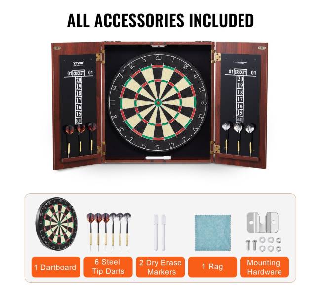 Dartų lenta su spintele ir priedais5