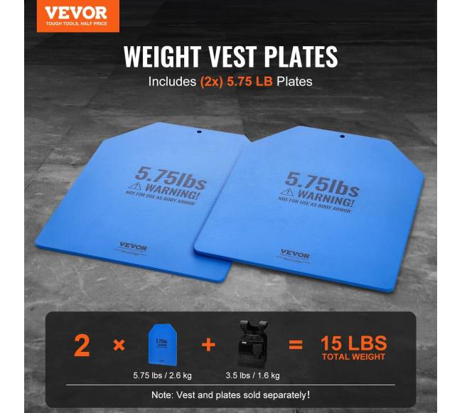 Svoriai liemenėms treniruotėms, 2x2.6 kg plokštės1