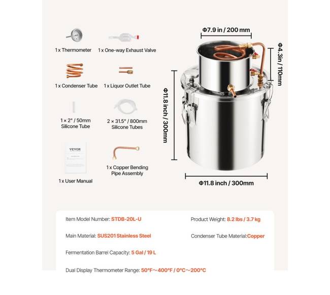 5 galono talpos distiliatorius iš nerūdijančio plieno6