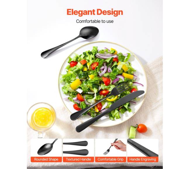 48 dalių nerūdijančio plieno stalo įrankių rinkinys 8 asmenims3