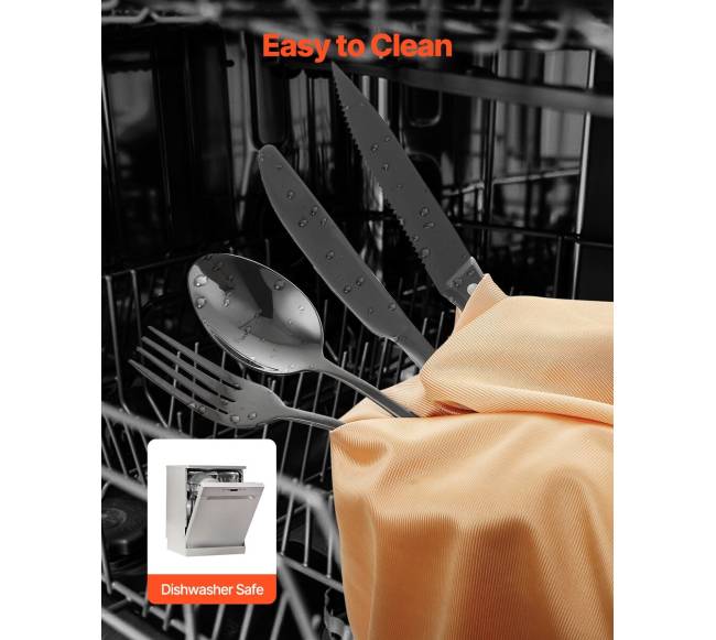 48 dalių nerūdijančio plieno stalo įrankių rinkinys 8 asmenims4