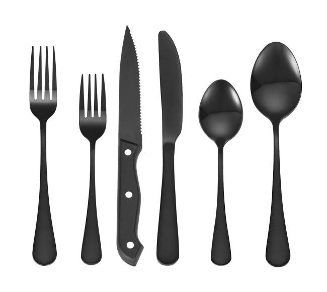 48 dalių nerūdijančio plieno stalo įrankių rinkinys 8 asmenims9