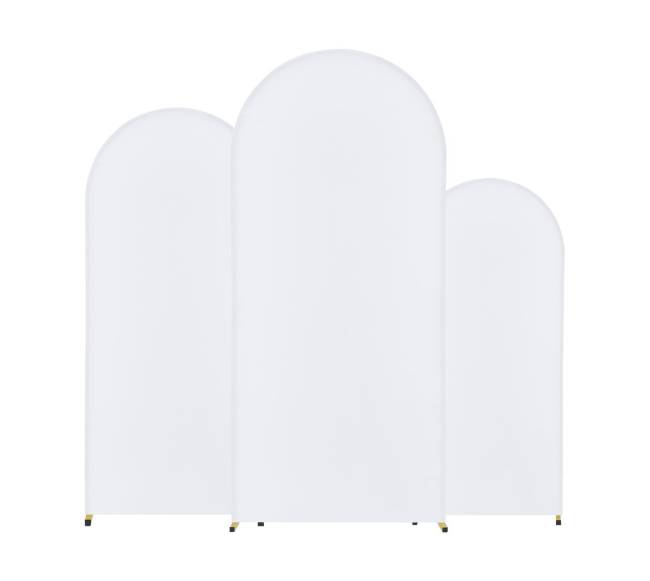 Metalinės arkos fonas su audiniu vestuvėms0