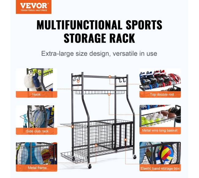 Organizatorius sporto įrangos laikymui garaže1