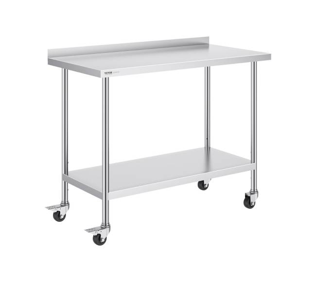 Nerūdijančio plieno darbo stalas su ratukais9